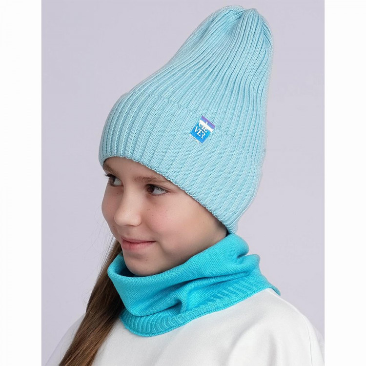 Шапка демисезонная для девочки (CLEVER) арт.425710ш размер 52-54 цвет голубой