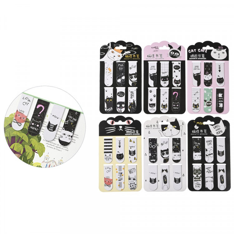 Закладка-магнит (Mazari) Котики 6 штук 6х2см ассорти арт.M-3382 Закладка-магнит (Mazari) Котики 6 штук 6х2см ассорти арт.M-3382