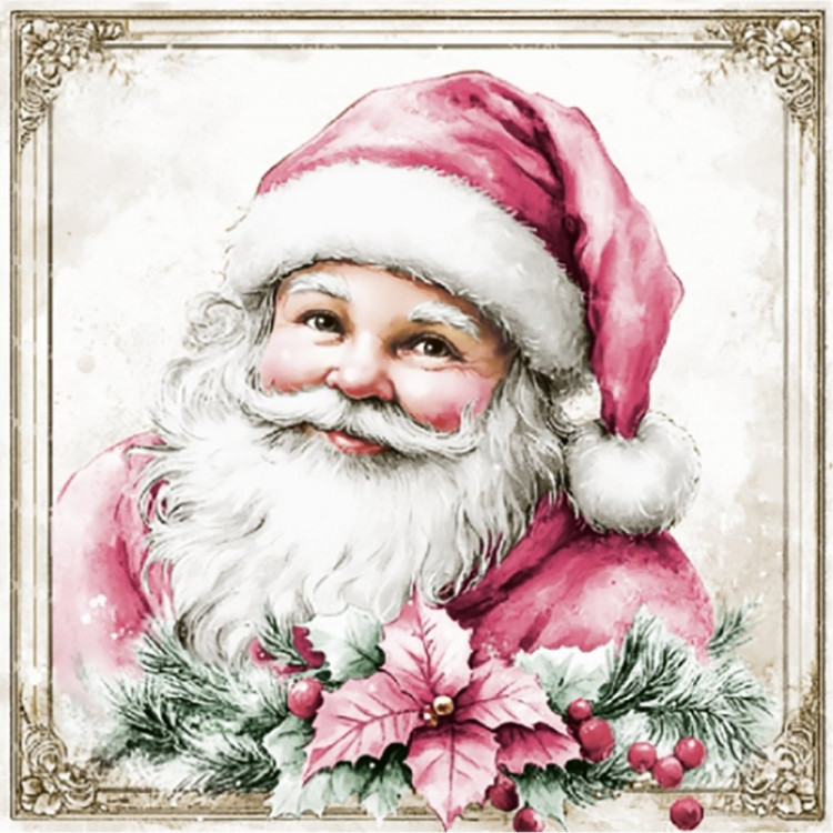 Салфетки бумажные 33*33см 3 слоя 20шт/уп. Bouquet "Винтажный Дед Мороз" арт.25432