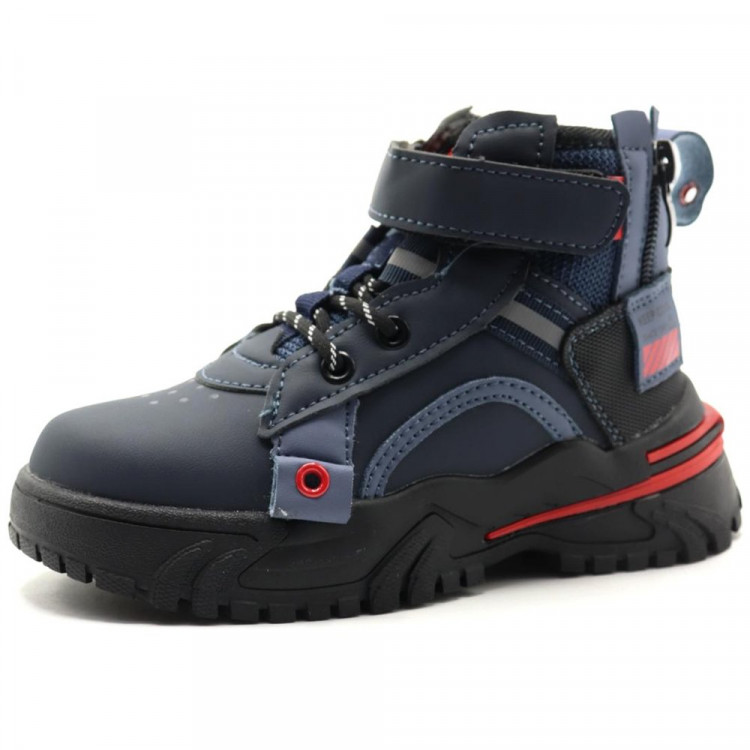 Ботинки для мальчика (Колобок) синий верх-искусственная кожа подкладка - байка артикул kok-5868-15 Ботинки для мальчика (Колобок) синий верх-искусственная кожа подкладка - байка артикул kok-5868-15