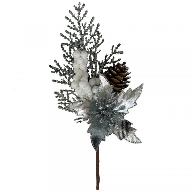 Украшение декоративное "Ветка. Хвоя, ягоды, шишка, цветок" 22см арт.92410 Украшение декоративное "Ветка. Хвоя, ягоды, шишка, цветок" 22см арт.92410