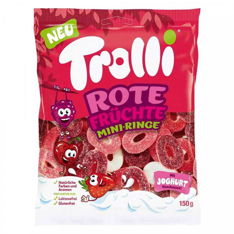 Жевательный мармелад Trolli Rote Früchte Mini-Ringe ягодные кольца (Ст.20)