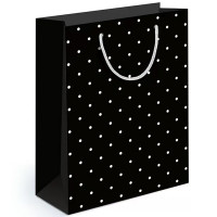 Пакет подароч. бумаж. 18*13,5см "Горох белый на чёрном" арт.15.11.02480 Пакет подароч. бумаж. 18*13,5см "Горох белый на чёрном" арт.15.11.02480
