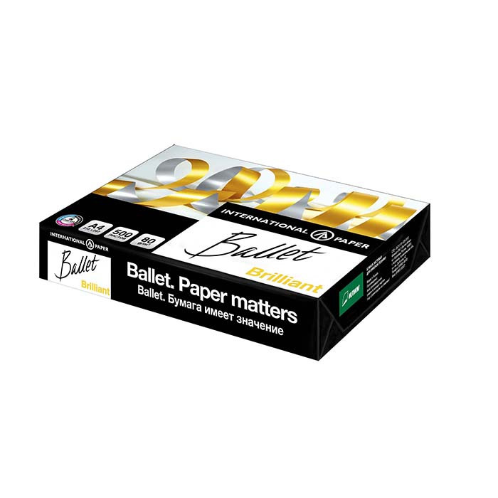 Бумага "BALLET BRILLIANT" А4 500л.(80г/м2, белизна CIE 168%) (IP) 
