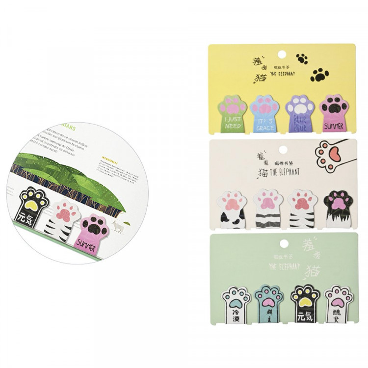 Закладка-магнит (Mazari) Лапки 4 штуки 4х3см ассорти арт.M-3383 Закладка-магнит (Mazari) Лапки 4 штуки 4х3см ассорти арт.M-3383