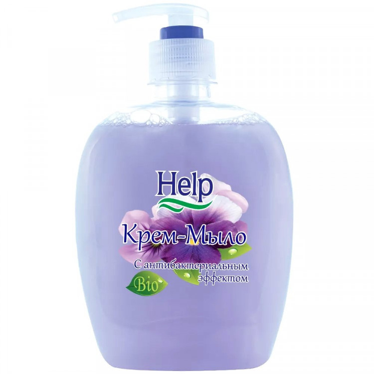 Крем-мыло жидкое 500миллилитров дозатор HELP антибактериальный Крем-мыло жидкое 500миллилитров дозатор HELP антибактериальный