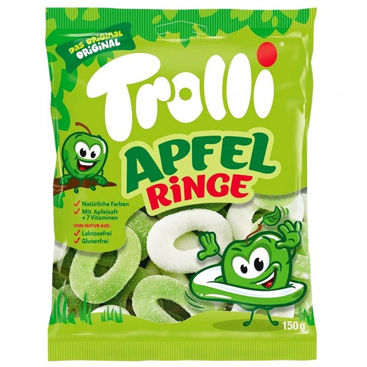 Жевательный мармелад Trolli Apfelringe 150гр  (Ст.21)