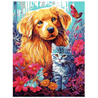 Картина по номерам 28,5х38см (LORI) Сладкая парочкарт.Кпн-343