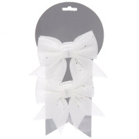 Украшение декоративное "Бант" 12*14см 02шт/наб. "Нежность" цв.белый арт.185-0838