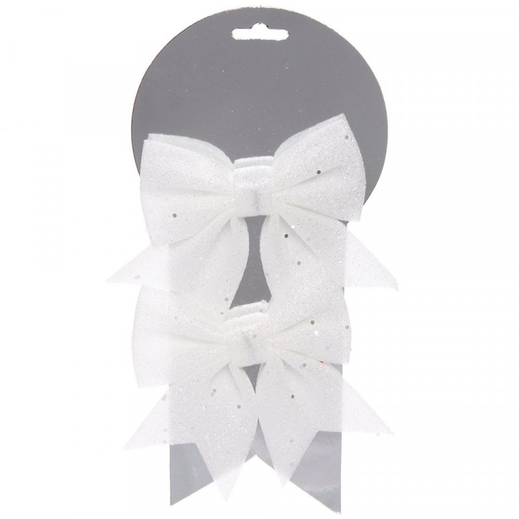 Украшение декоративное "Бант" 12*14см 02шт/наб. "Нежность" цв.белый арт.185-0838