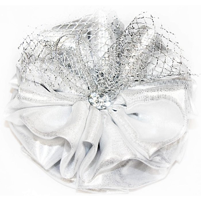 Бант для волос белый Arco Carino 12см арт.166