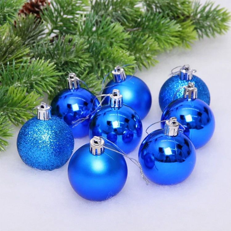 Набор шаров 05см 24шт/наб. "Микс фактур" цв.синий арт.201-0638