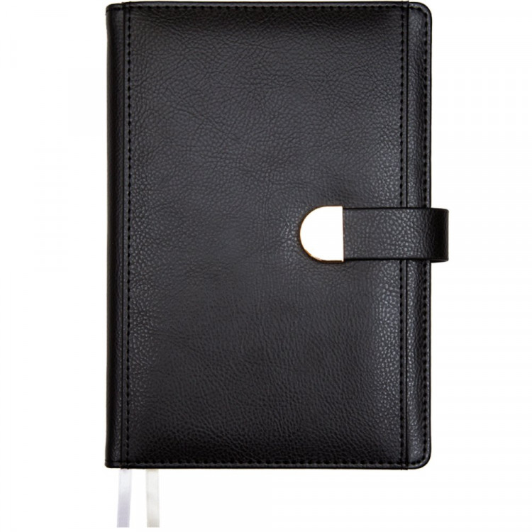 Ежедневник А5 недат. к/з deVENTE "Denver" черный, крем.бумага, 136л, магнит. застежка арт.2234612