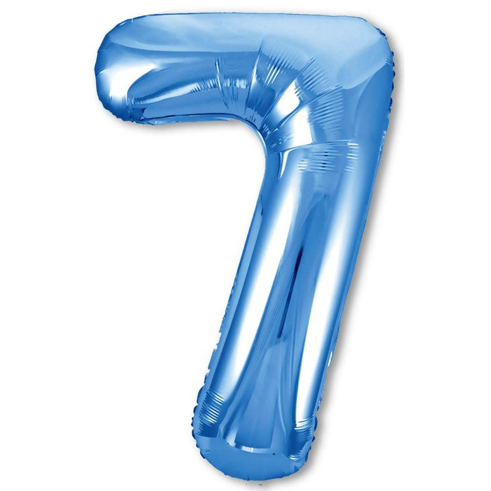Шар фольгированный 102см Фигура "Цифра 7" синий арт.5155860