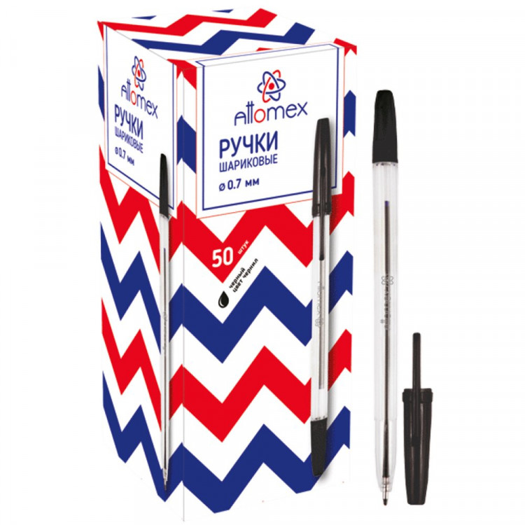 Ручка шариковая прозрачный корпус (Attomex) черная 0,7мм арт.5073321 Ручка шариковая прозрачный корпус (Attomex) черная 0,7мм арт.5073321