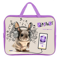 Папка А4 текстиль на молнии ручка-тесьма широкая боковинка (Оникс) Шиншилла арт.ПМД 4-20