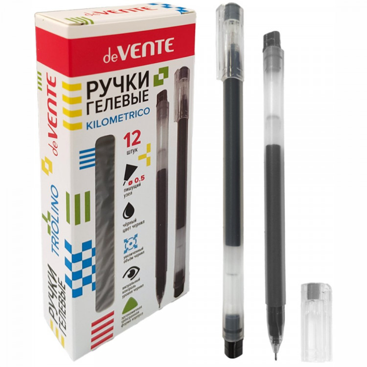 Ручка гелевая прозрачный корпус (deVENTE) Triolino. Kilometrico трёхгранный прозрачный корпус, одноразовая, черный, 0,5мм арт.5051548 (Ст.) Ручка гелевая прозрачный корпус (deVENTE) Triolino. Kilometrico трёхгранный прозрачный корпус, одноразовая, черный, 0,5мм арт.5051548 (Ст.)
