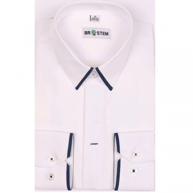 Сорочка детская длинный рукав размерный ряд 29/116-122-36/158-164 цвет белый Brostem арт.BRDS2A18-00d** Сорочка детская длинный рукав размерный ряд 29/116-122-36/158-164 цвет белый Brostem арт.BRDS2A18-00d**