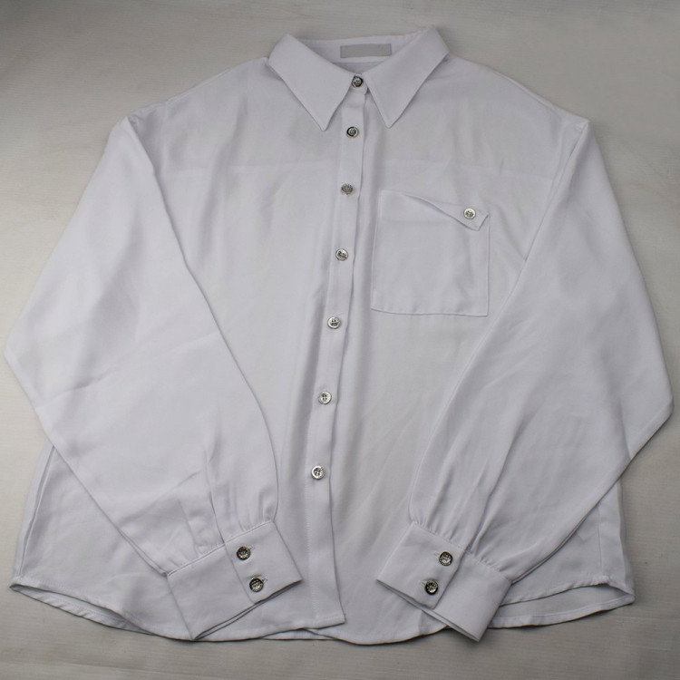 Блузка для девочки (Делорас) длинный рукав цвет белый арт.C64151N Блузка для девочки (Делорас) длинный рукав цвет белый арт.C64151N