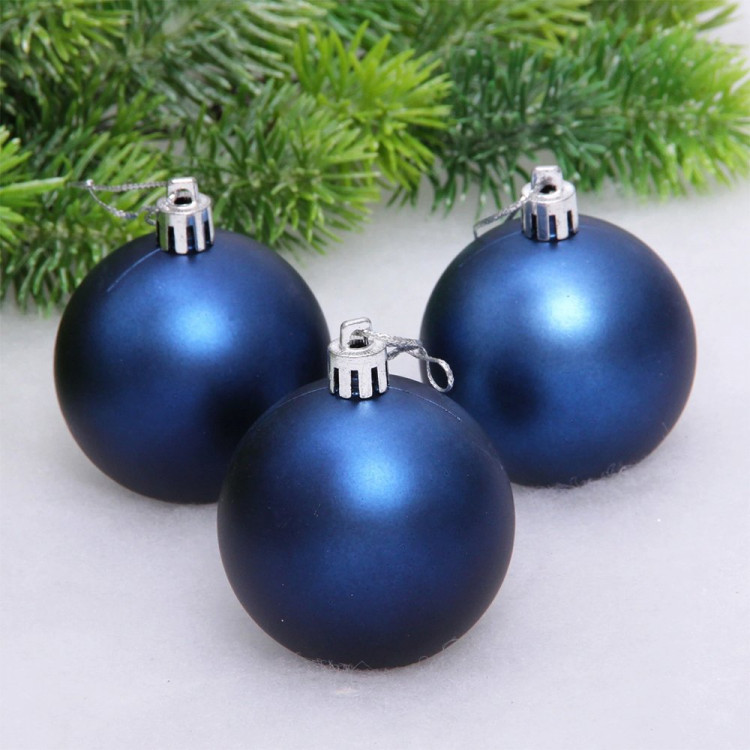 Набор шаров 06см 03шт/наб. "Матовый" цв.сапфир арт.201-1701