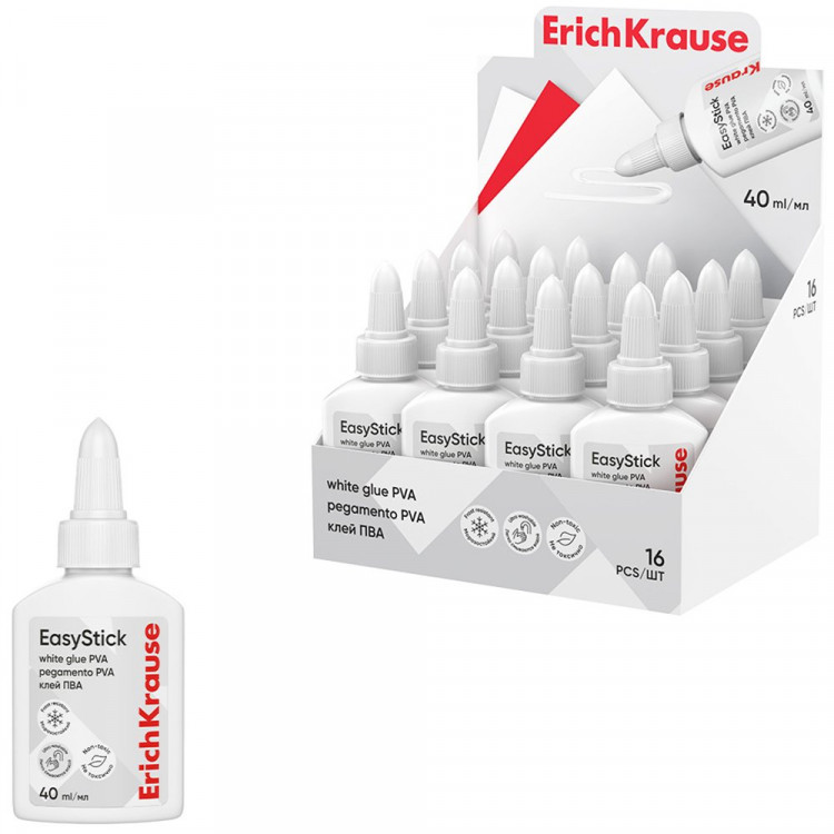 Клей ПВА 040г ErichKrause Стандарт (Standard) арт.48721 (Ст.16)