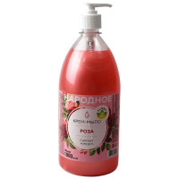 т/м жидкое 1л дозатор Народное роза (крем) (Ст.12)