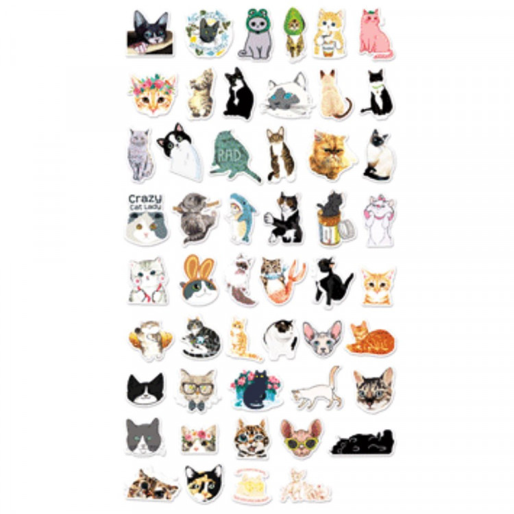 Наклейки (deVENTE) Pretty kitty 50 штук ассорти арт.8004338
