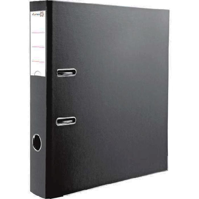 Папка-регистратор 50мм ПВХ с 1 сторонней обтяжкой, металлический уголок, черная, разобранная