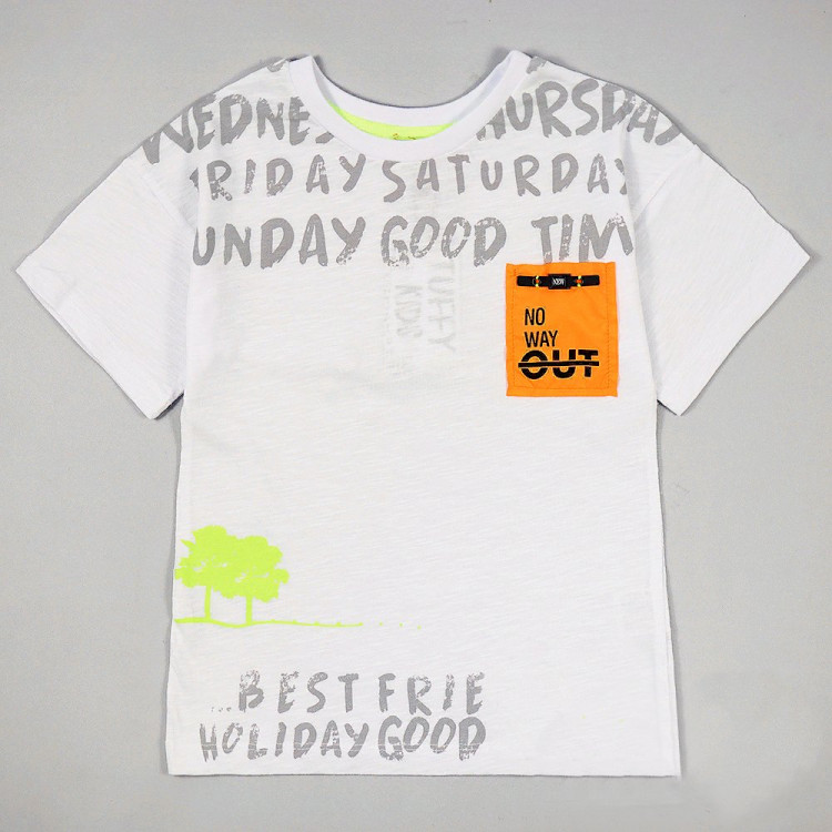 Футболка для мальчика (Tuffy) артикул 11135 размерный ряд 30/116-34/134 цвет белый