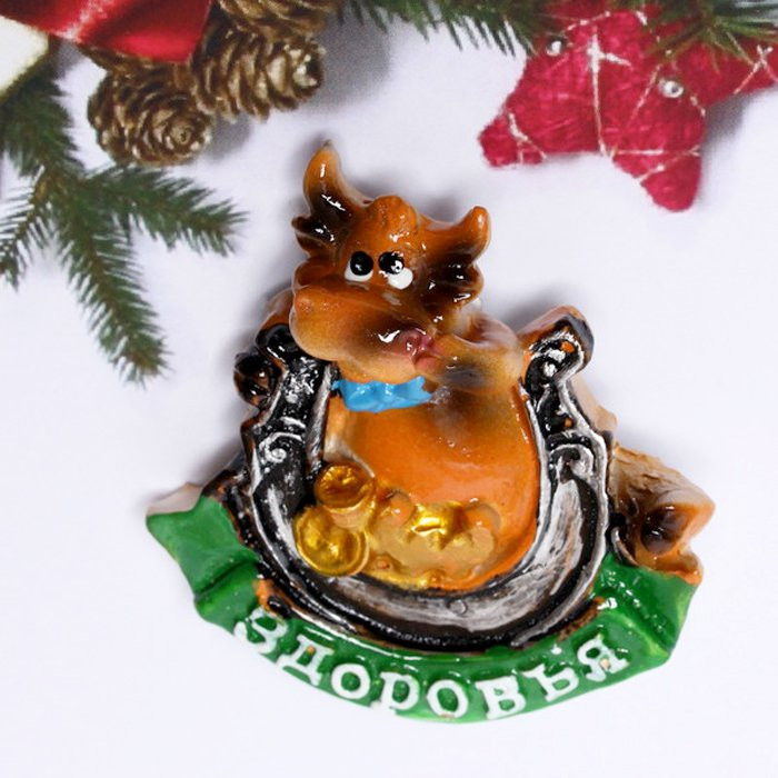 Магнит СГ "Бычок на счастье" 5*4,5см арт.541-355 Магнит СГ "Бычок на счастье" 5*4,5см арт.541-355