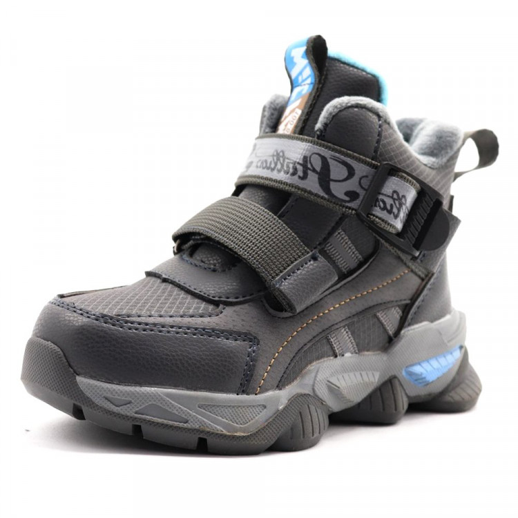 Ботинки для мальчика (Леопард) серый верх-искусственная кожа подкладка - байка артикул ld-1723-5-2 Ботинки для мальчика (Леопард) серый верх-искусственная кожа подкладка - байка артикул ld-1723-5-2