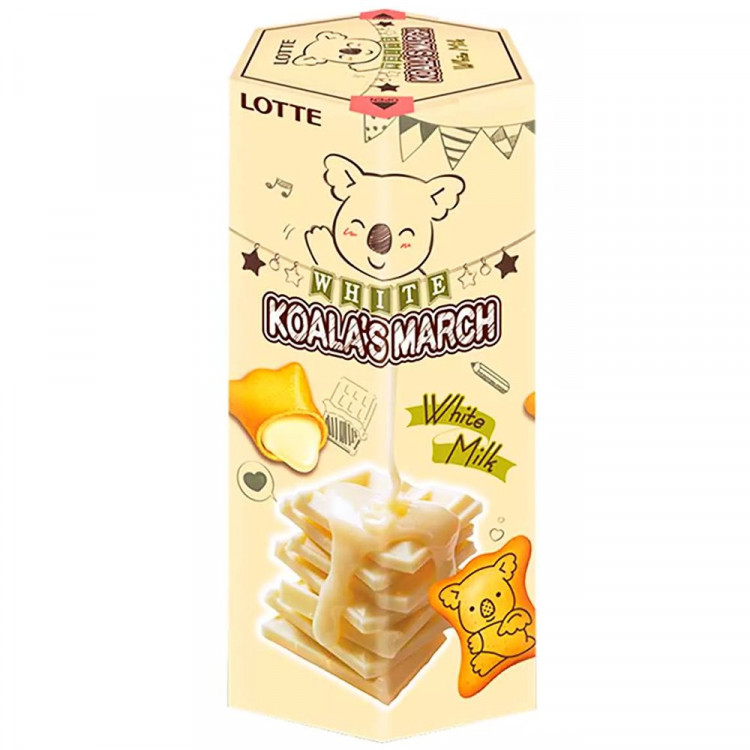 Печенье Lotte Koala's March White Milk Молочный крем и сыр 37гр (Ст.6)