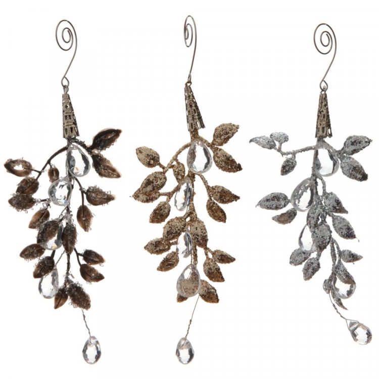 Украшение декор.подвеска "Лиана. Морозная веточка" 17см без уп. арт.761937