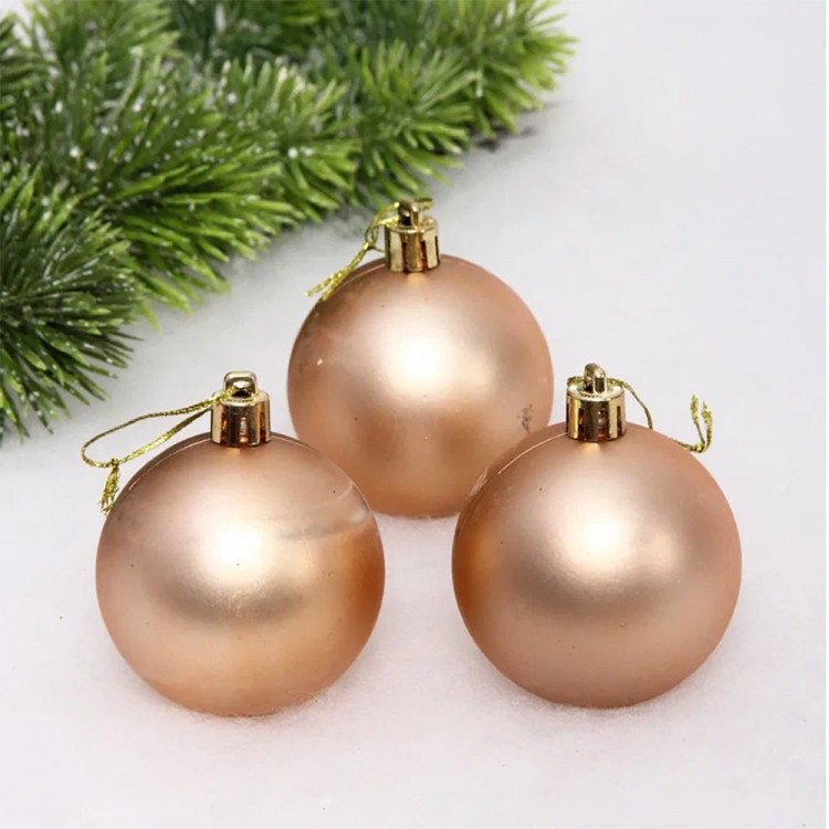 Набор шаров 06см 03шт/наб. "Матовый" цв.шампань арт.652-364