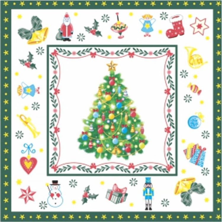 Салфетки бумажные 33*33см 3 слоя 20шт/уп. Bouquet "Новогодняя сказка на белом" арт.57106