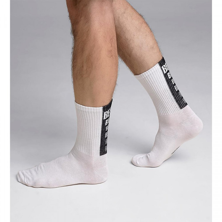 яяяНоски мужские артикул К6405Л 70% хлопок, 25% полиамид, 5% эластан цвет бело-черный (Clever)