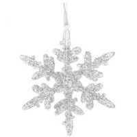 Украшение декор.подвеска "Снежинка" 14см цв.серебро арт.754266