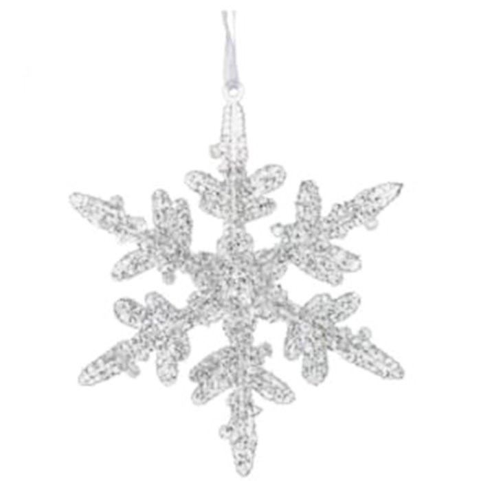 Украшение декор.подвеска "Снежинка" 14см цв.серебро арт.754266