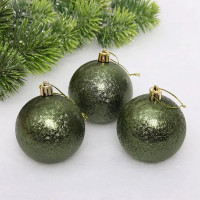 Набор шаров 07см 03шт/наб. "Мягкий блеск" цв.изумруд арт.652-300 Набор шаров 07см 03шт/наб. "Мягкий блеск" цв.изумруд арт.652-300