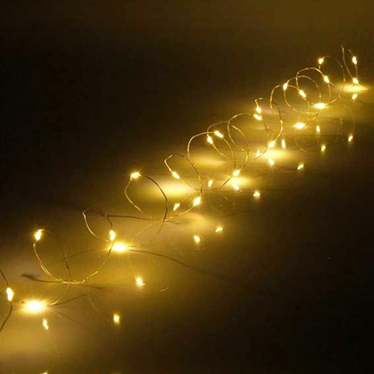 Гирлянда эл.д/дома 10м 100LED Нить "Роса" цв.тёплый белый 8реж IP-20 арт.725-0071