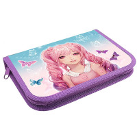 Пенал 1 отделение Оникс ПКТ 04-20 Девочка и бабочки 190х130мм полиэстер
