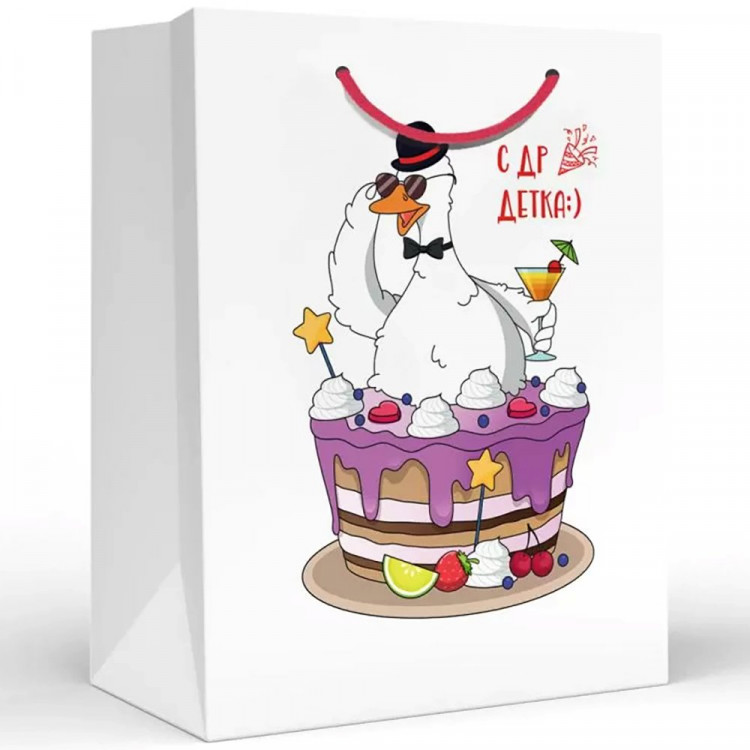 Пакет подароч. бумаж. 23*18см "Гусь. С ДР, ДЕТКА" арт.15.16.02349