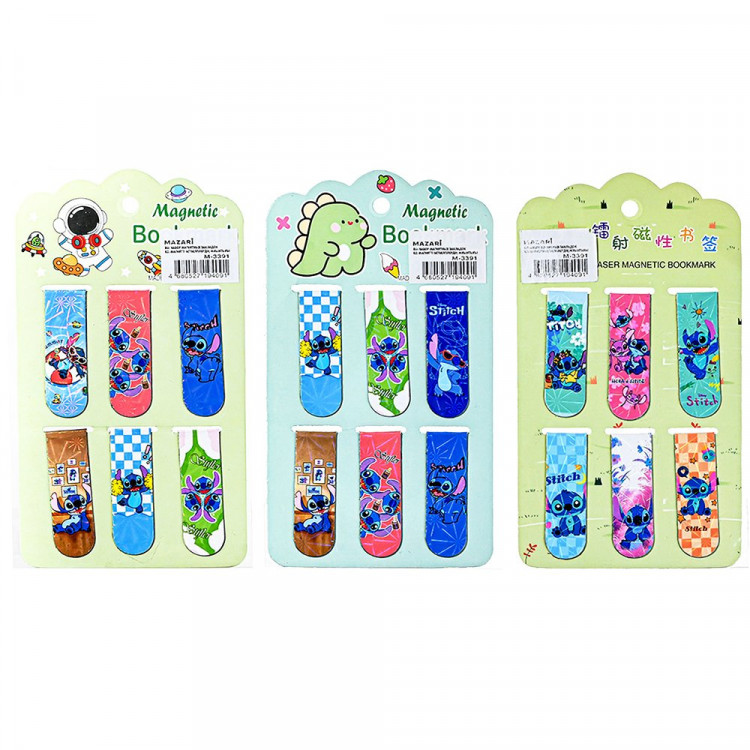 Закладка-магнит (Mazari) Ушастик 6 штук 5,8х2см ассорти арт.M-3391 Закладка-магнит (Mazari) Ушастик 6 штук 5,8х2см ассорти арт.M-3391