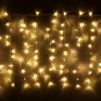 Гирлянда электрическая уличная занавес Дождь 2*6м 960LED "Мерцание" цвет теплый белый (светлый провод) арт.183-055