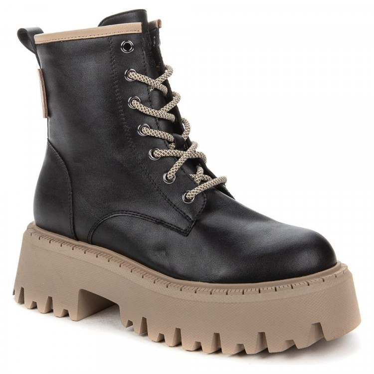 Ботинки для девочки (KEDDO) черный верх-искуственная кожа подкладка - шерсть  артикул 838123/21-02