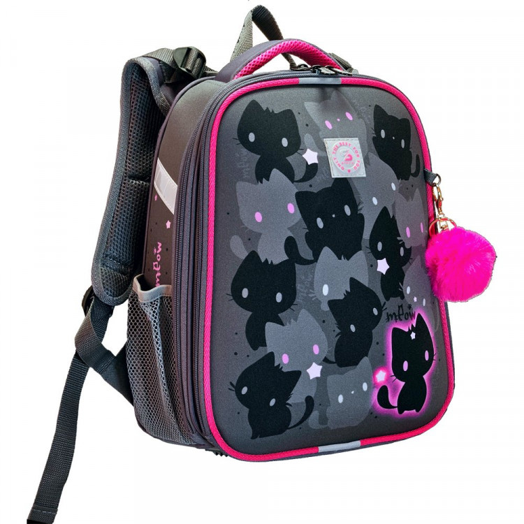 Ранец для девочек школьный (Stavia) Принт Котики мультиколор 30х38х16 см арт.82263Б