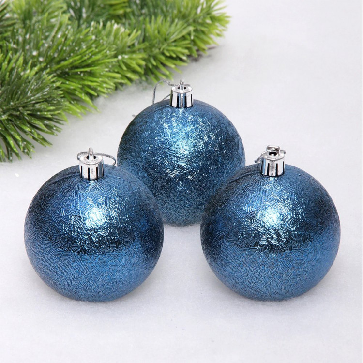 Набор шаров 07см 03шт/наб. "Мягкий блеск" цв.сапфир арт.652-301