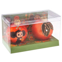 Набор шаров стекло 08см 02шт/наб. "Чебурашка 1" п/у арт.КУ-80-23403