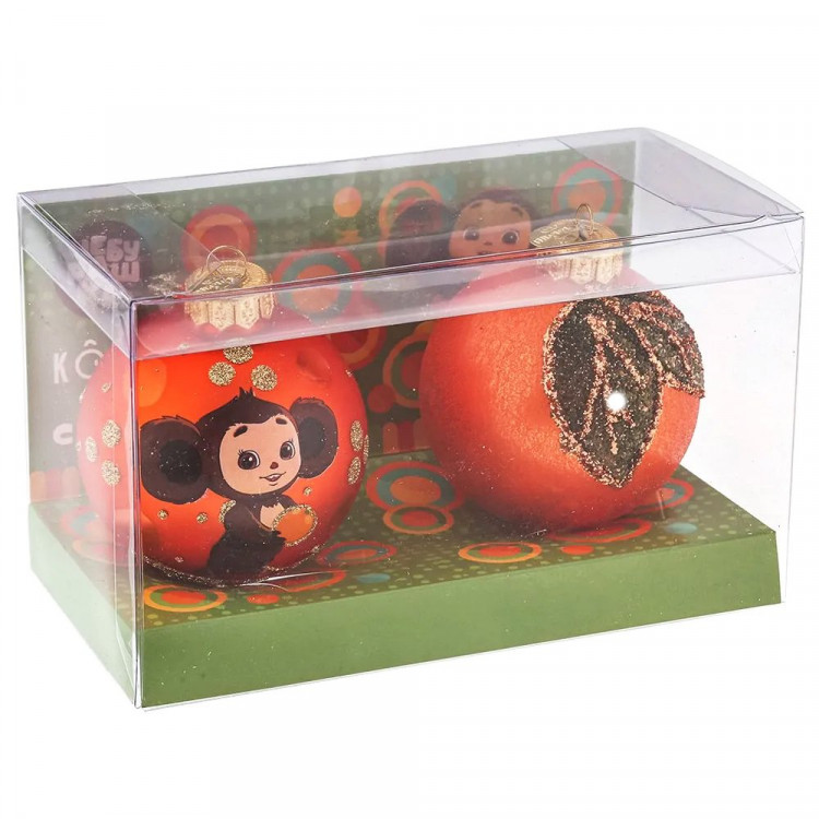 Набор шаров стекло 08см 02шт/наб. "Чебурашка 1" п/у арт.КУ-80-23403