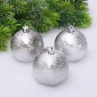Набор шаров 07см 03шт/наб. "Мягкий блеск" цв.серебро арт.201-1422 Набор шаров 07см 03шт/наб. "Мягкий блеск" цв.серебро арт.201-1422